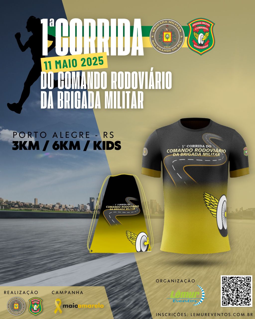 1ª Corrida do Comando Rodoviário da Brigada Militar, no dia 11 de maio de 2025